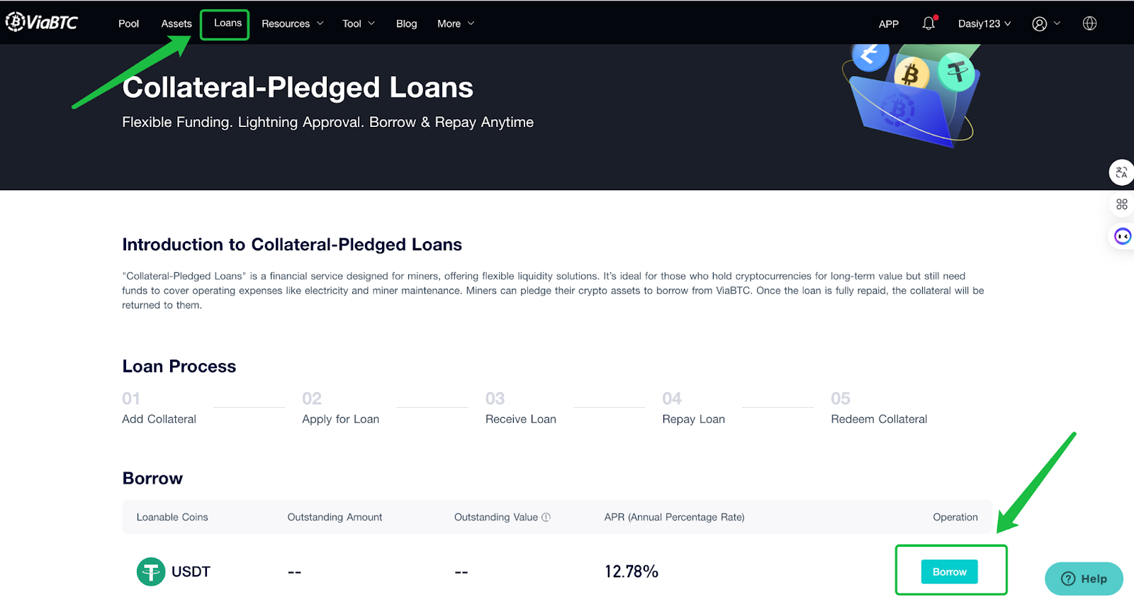 Crypto Loans Operation Guide – ViaBTC Help Center