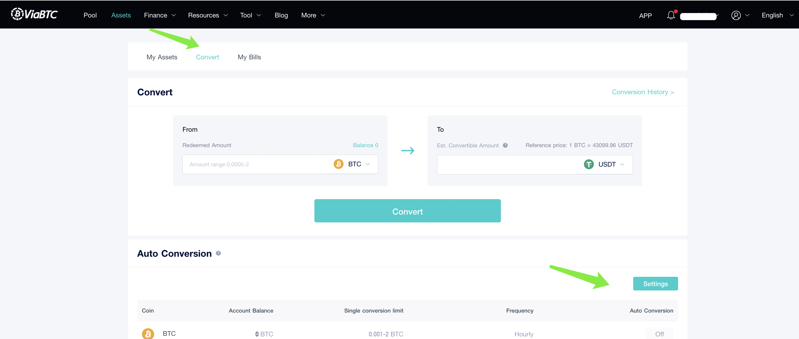 What's Auto Conversion and How to Enable it? ViaBTC Help Center